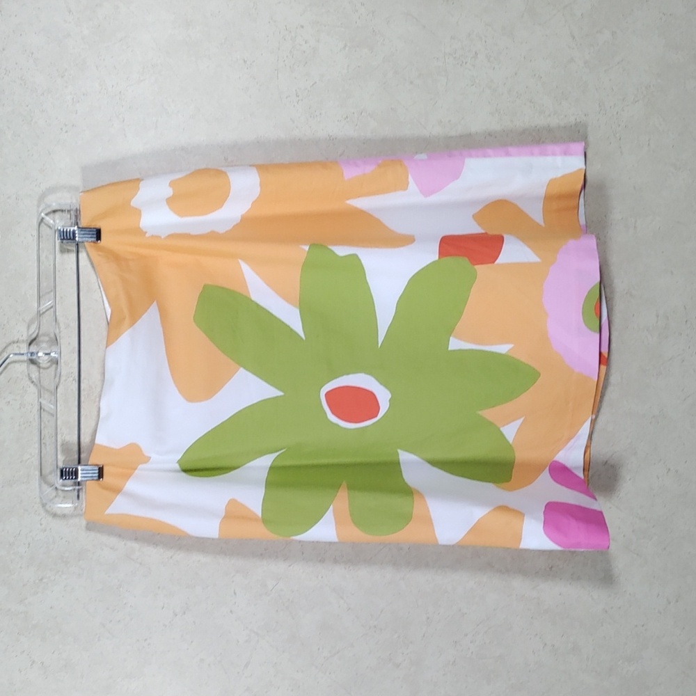 2/$10 04189 David Meister yellow, orange & pink floral print skirt 12